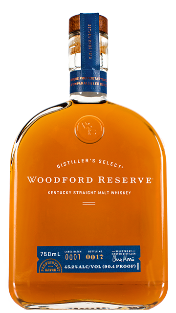 Woodford Reserve Kentucky Straight Malt Whiskey Bottle.