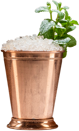 Mint Julep cocktail in copper cup