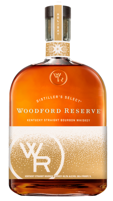 Limited Edition Woodford Reserve Kentucky Straight Bourbon Whiskey holiday bottle