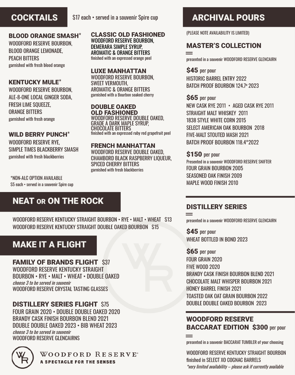 WR Bar Menu page 1